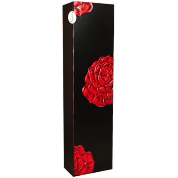 Sort gulvvase med rose motiver, 120x20x20 cm