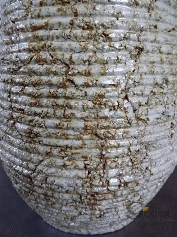 Cream Stripe stenvase, mål 45x22cm