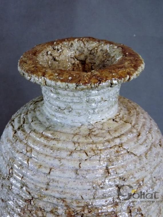 Cream Stripe stenvase, mål 45x22cm