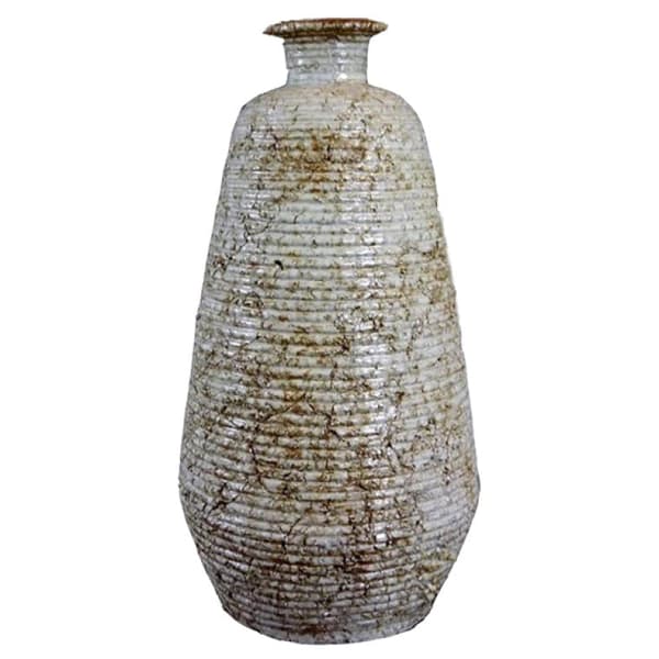 Cream Stripe stenvase, mål 45x22cm