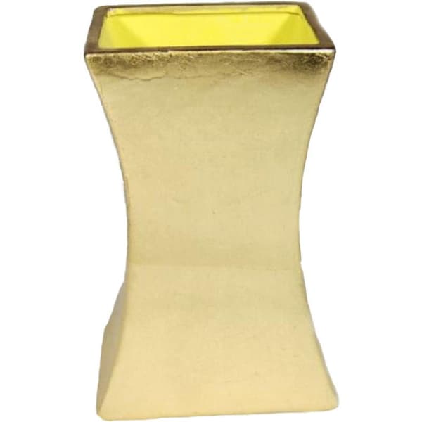 Guld avsmalnande keramikvas