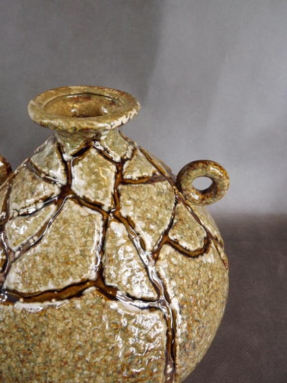 Honningfarvet keramikvase 25x25 cm
