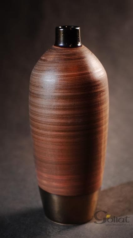 Brun høj oval vase 15x15x35 cm