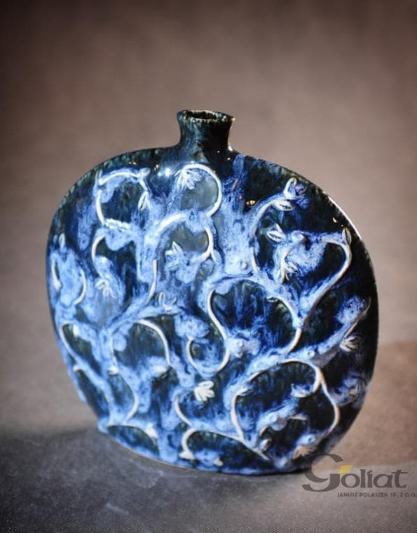 Blå rund vase