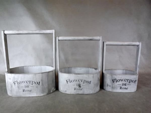 Trægrå betræk med hank 32x26x17 cm