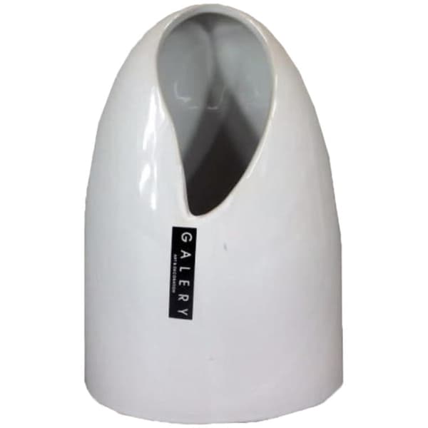 Hvid keramik vase 12,5x7,5x18 cm