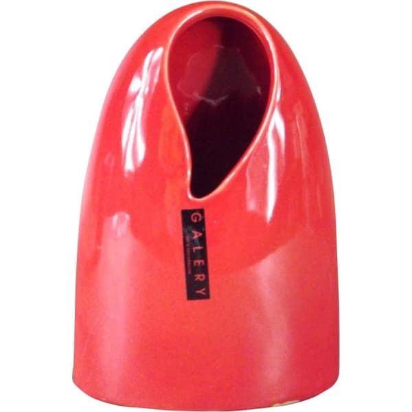 Rød keramik vase 12,5x7,5x18 cm