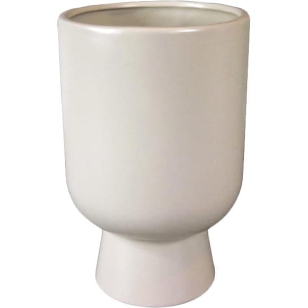 Beige keraaminen maljakko 14x14x21 cm