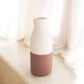 Miniatyrbillede 1 af 6: Rootz Vase Hvid Brun Lille dekorativ vase til tørrede eller friske blomster Håndstøbt af ler med rattangreb SITU
