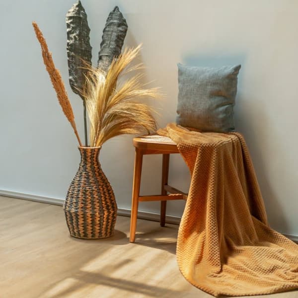 Rootz Woven Boho Vase DAYANA sort lavet af vandhyacint