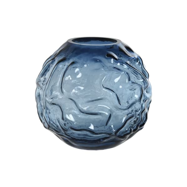 Vase Home ESPRIT Blå Krystal Moderne 21,5 x 21,5 x 19 cm