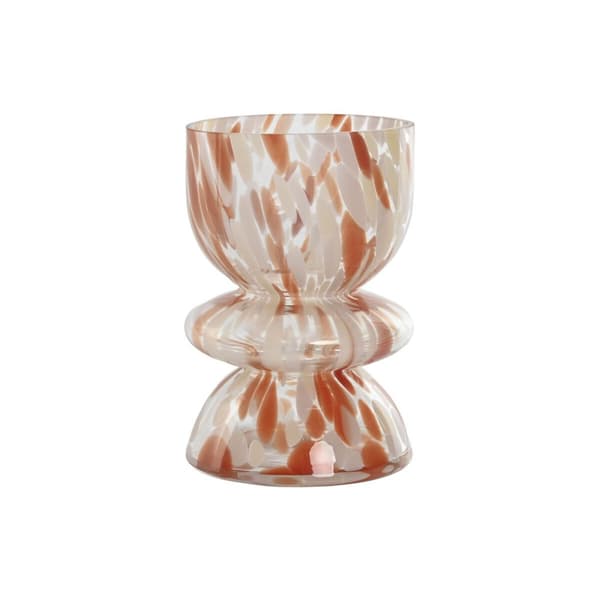 Vase Home ESPRIT Flødefarvet Terrakotta Krystal Moderne 16 x 16 x 24 cm