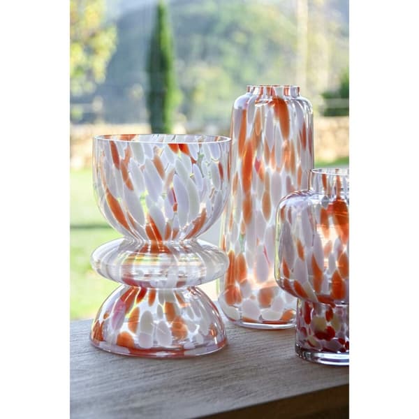 Vase Home ESPRIT Flødefarvet Terrakotta Krystal Moderne 16 x 16 x 24 cm