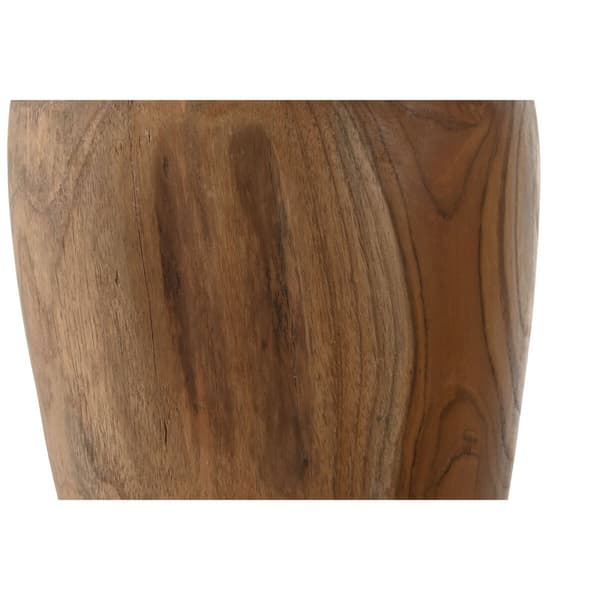 Vase Home ESPRIT Natur Mørkebrun Teak 25 x 25 x 40 cm