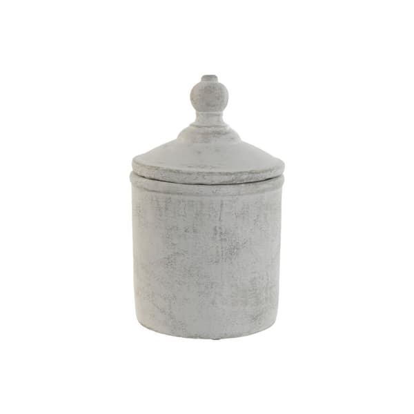 Vase Home ESPRIT Grå Cement Orientalsk 15 x 15 x 25 cm