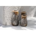 Miniatyrbillede 3 af 8: Rootz Sneaky Vase - Antik Grå Vase - Slank Terracotta Vase - Ideel til tørrede blomster - 14 cm x 14 cm x 26 cm