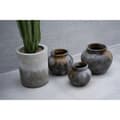 Miniatyrbillede 3 af 7: Rootz Funky Vase S - Terracotta Masterpiece - Antik grå vase - Silver Shine - Perfekt til tørrede blomster - 25cm x 25cm x 19cm