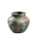 Miniatyrbillede 1 af 7: Rootz Funky Vase S - Terracotta Masterpiece - Antik grå vase - Silver Shine - Perfekt til tørrede blomster - 25cm x 25cm x 19cm