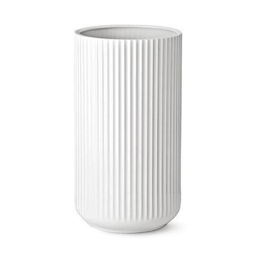 Vas i porslin - Lyngby - 20 cm - Vit - Skandinavisk stil - Bauhaus design