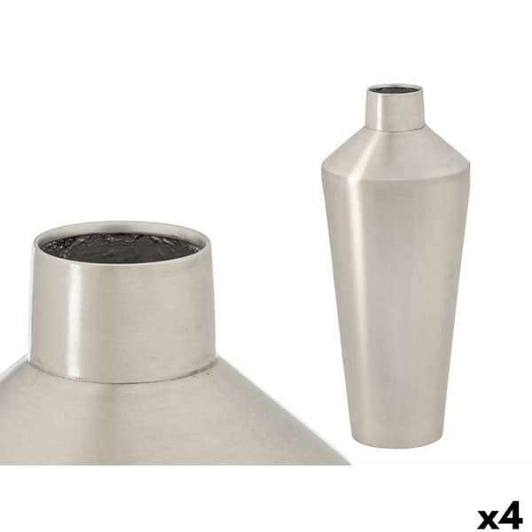 Vase 10219-SS Sølvfarvet Jern 16 x 40 x 16 cm (4 enheder)
