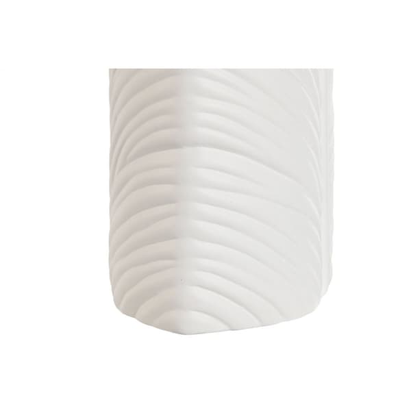Vase Home ESPRIT Hvid Stentøj Tropisk Blad af en plante 33 x 10 x 70 cm