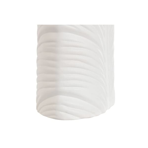 Vase Home ESPRIT Hvid Stentøj Tropisk Blad af en plante 21 x 10 x 50 cm