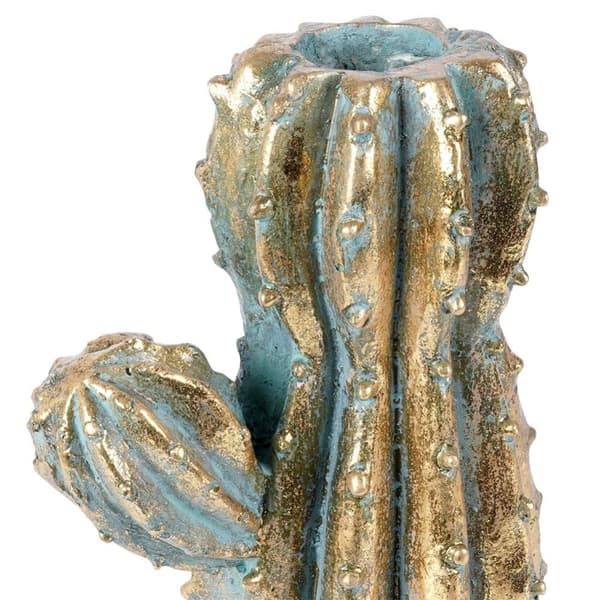 Gylden kaktus blomstervase, 41,5 cm