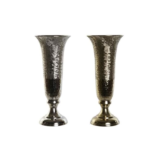vas guldsilver aluminium 13 x 13 x 33 cm (2 enheter)