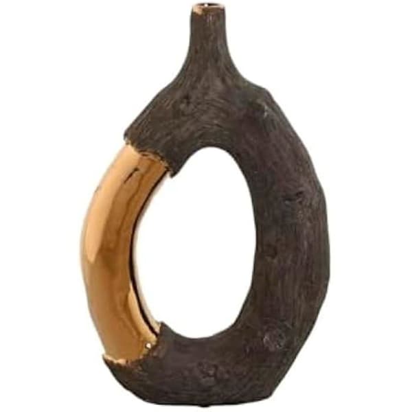 Vas - HOME ESPRIT - Gyllene brun i stengods - Modern - 20 x 8 x 31 cm - Flerfärgad