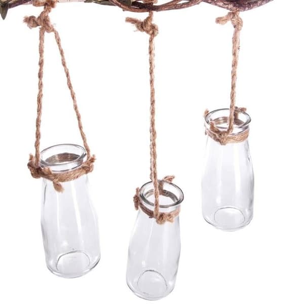 Set med 5 hängande soliflores - Atmosphera - Trä och jute - Modernt - Inomhus - 1.350 kg