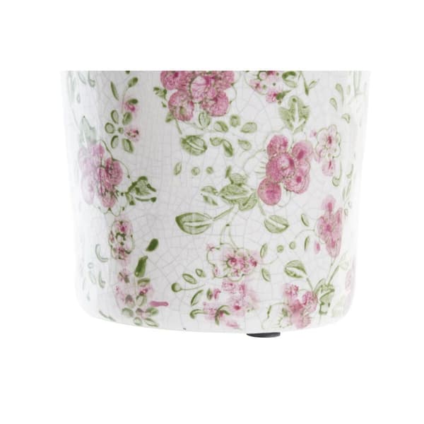 Vas DKD Home Decor Vit Grön Rödbrun Stengods Shabby Chic (14 x 14 x 25 cm)