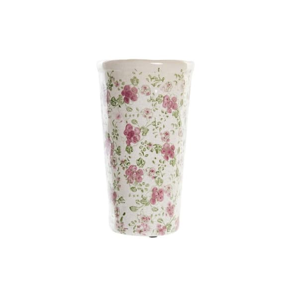 Vase DKD Home Decor Hvid Grøn Rødbrun Stentøj Shabby Chic (14 x 14 x 25 cm)
