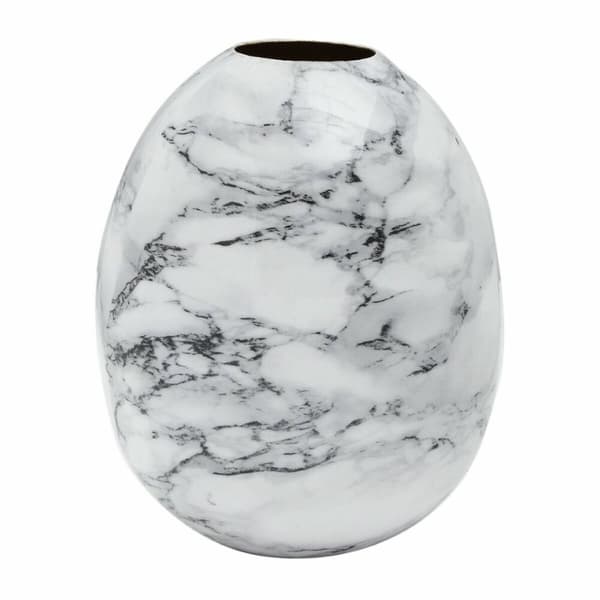 Maljakko DKD Home Decor Metalli Ruskea Valkoinen Marmori Moderni (13 x 13 x 16 cm) (2 osaa)