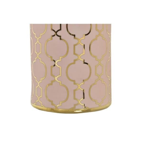 vas 13,5 x 13,5 x 36 cm orientaliskt roséguld porslin krom