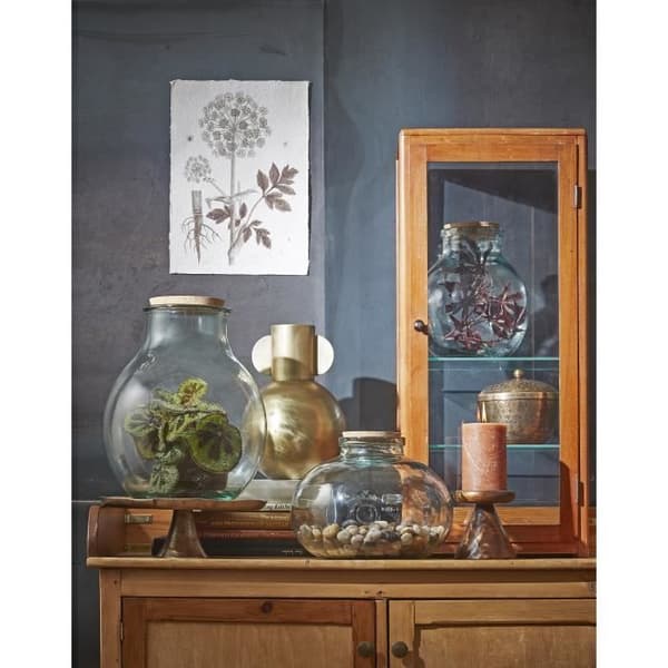 Vas - Glimmerdekorationer - Olly - H23 x Ø29 cm - Återvunnet glas - Transparent
