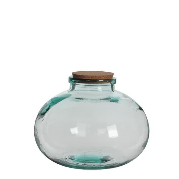 Vas - Glimmerdekorationer - Olly - H23 x Ø29 cm - Återvunnet glas - Transparent
