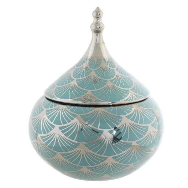 porslinsvas gyllene turkos vit 18 x 18 x 22 cm orientalisk krom