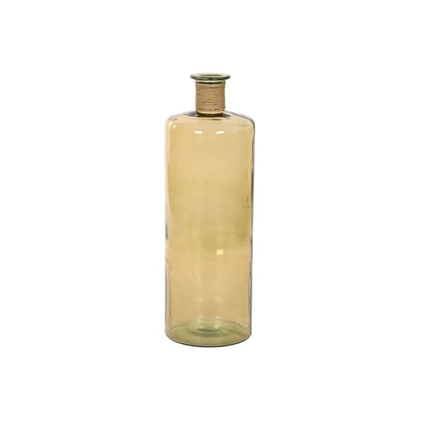 Vase Home ESPRIT Gul Tov Hærdet glas 25 x 25 x 75 cm