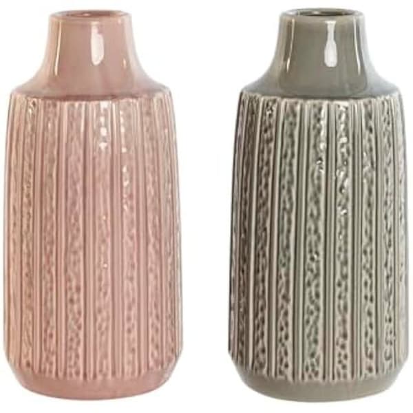 Vas - HOME ESPRIT - Flerfärgad - Porslin - 15 x 15 x 31 cm - 2 enheter