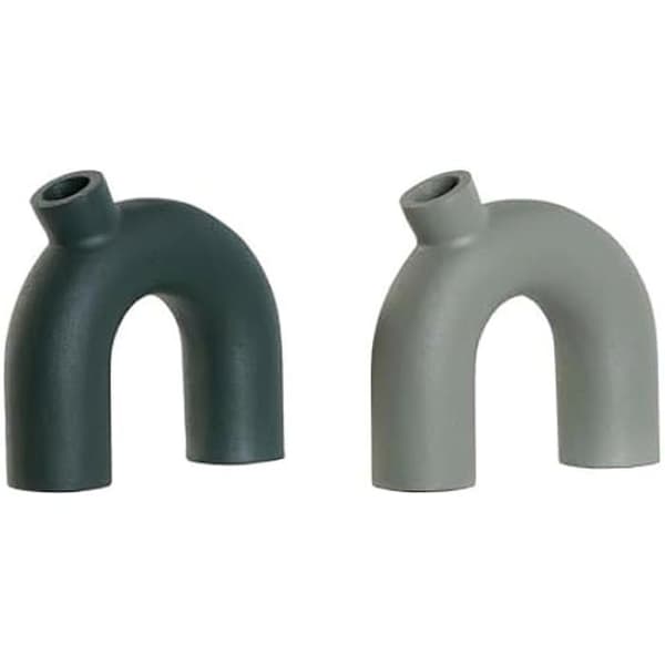 Dekorativa vaser - HOME ESPRIT - Flerfärgad - Aluminium - 19 x 5 x 17 cm - 2 enheter