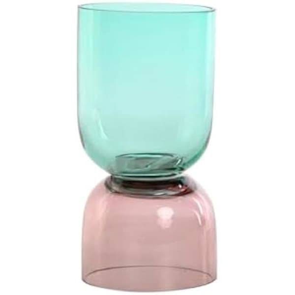 Tvåfärgad vas - HOME ESPRIT - 10 x 10 x 21 cm - Glas - Flerfärgad - Modern design