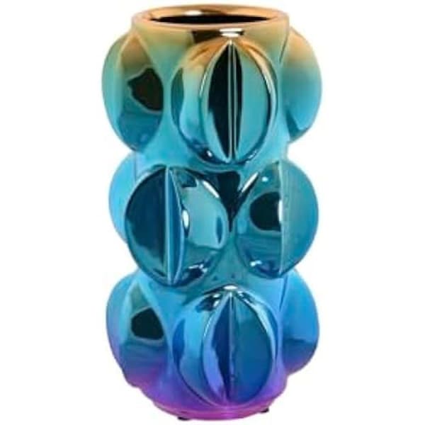 Vas - HOME ESPRIT - Flerfärgad - Stengods - 12 x 12 x 24 cm - 2 enheter