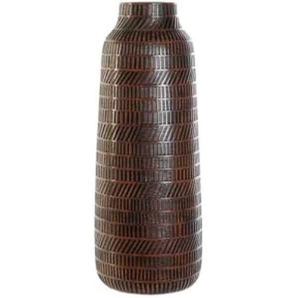 Dekorativ vas - HOME ESPRIT - Brunsvart - Harts - 20 x 20 x 48 cm - Modern stil