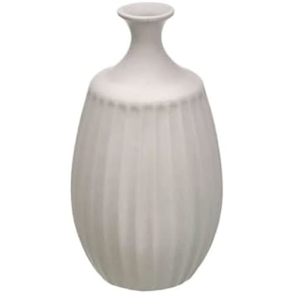 Dekorativ vas - PRESENTDEKOR - Modell S3631968 - Keramik - Grå - 27 x 51 cm