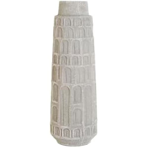 Dekorativ vas - HOME ESPRIT - Vit - Harts - 18 x 18 x 52 cm - Modern stil