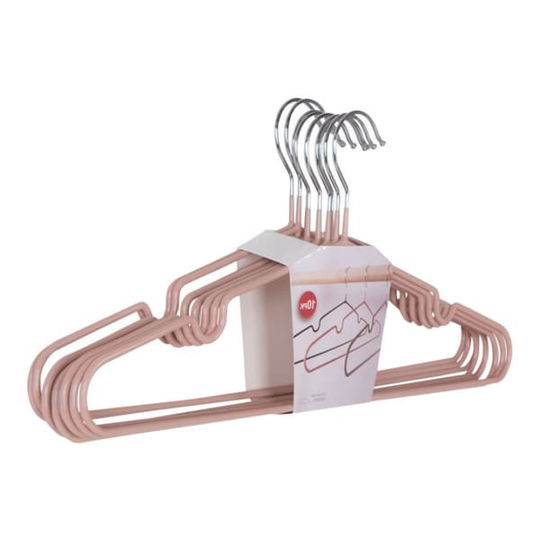 Massa kleshengere med belegg, sett av 10 rosa.