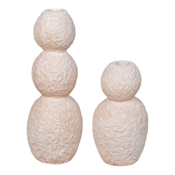 Paredes lysestaker sett av 2 beige.