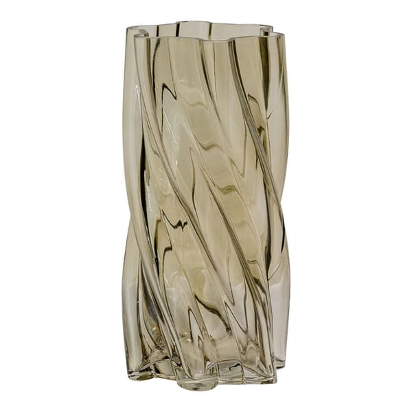 Tavira vase mundblåst glass røyk grønn.