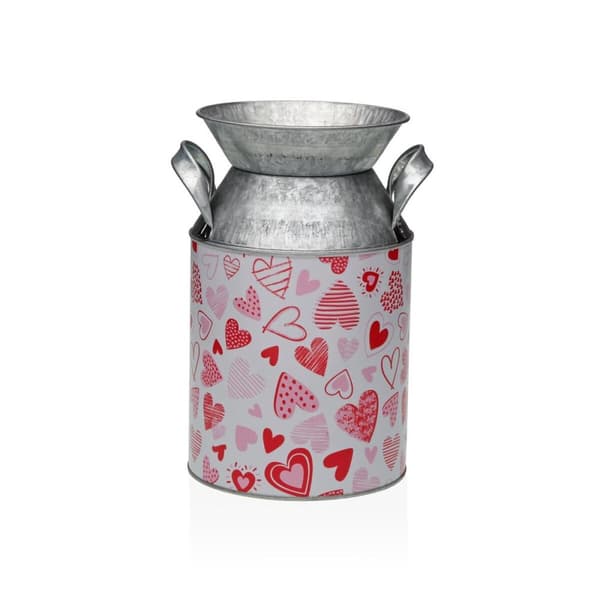 Vase Versa Rød Metal Hjerter 13 x 15,5 x 21 cm