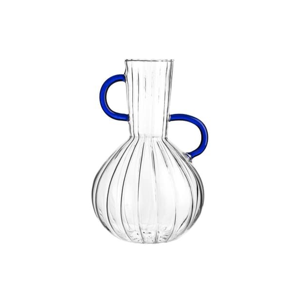 Vase | ORELLA | glas med marineblå ører | 13x13x20 cm | 709517